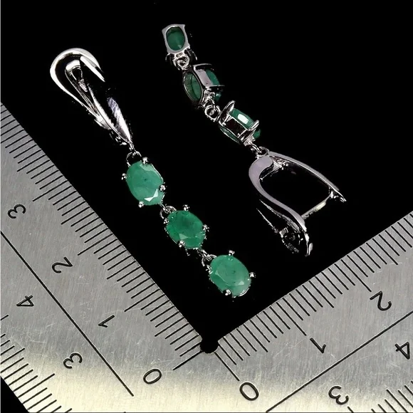 Enchanting Genuine Emerald Drop Earrings